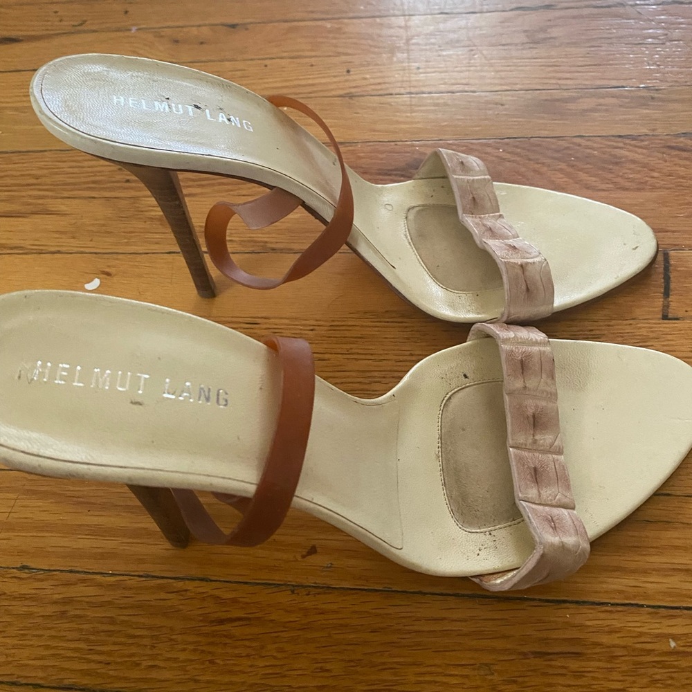 Helmet lang sandals size 10 color white/ light pink